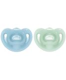 NUK Sensitive Pacifier for 0-6 Months | 100% Silicone BPA-Free | Gentle for Delicate Skin | Blue & Green 2-Pack - Buy Online on GoSupps.com