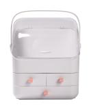 Haturi Waterproof Makeup Organizer Box with Lid - Cosmetic & Skincare Display Caddy for Bathroom & Bedroom - White - Buy Online on GoSupps.com