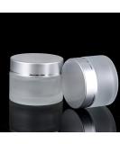 Kingyh 2-Piece Matte Glass Cream Can Set - 50ml Travel Jars for Cream Lotions & Essential Oils - Screw Cap & Liner Containers for Home Storage - Buy Online on GoSupps.com