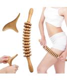 Riisoyu Wood Massage Roller Set - Fascia Trigger Point Relief Tool for Back Legs Neck & Muscle Relaxation - Buy Online on GoSupps.com