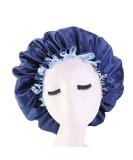 Buy Cospack Extra Large Adjustable Satin Sleeping Hood - Double Layer Turnable Silk Cap for Hair Care - Nany + L Blue - Buy Online on GoSupps.com
