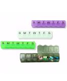 4 Pack Weekly Pill Organizer - Travel Daily Medicine Box for Vitamins & Supplements | 7-Day Pill Case in 4 Colors - Buy Online on GoSupps.com