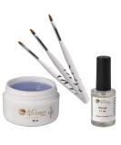 UV Fiberglass Gel Violet 30ml Set with Primer & Brush - 3 TLG for Nail Design Manicure & Pedicure - Top Coat & Structure Gel - Buy Online on GoSupps.com