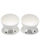 Purrfect Pet Elevated Cat Food Bowl Set - Porcelain Raised Bowls for Food and Water - Small Pet Dog Bowl Included - Wide Tilted Design for Easy Feeding & Drinking - Buy Online on GoSupps.com