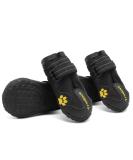 Mokcci Truelove Waterproof Dog Boots - Reflective Strap Paw Protection Shoes for Small Medium & Large Dogs (4 Pack) - Black - Buy Online on GoSupps.com