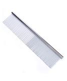 Premium 7.5 Inch Pet Steel Comb - Stainless Steel Teeth & Rounded Ends for Cat & Dog Knot Removal | Ideal Grooming Tool for Poodles & Deshedding - Buy Online on GoSupps.com