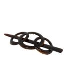 Parcelona French Triple Ringed Tortoise Shell Brown Hair Slider Barrette | Non-Slip Ponytail Holder for Women and Girls | Made in France - Buy Online on GoSupps.com