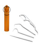 GELMAY Portable Toothpick Set | Reusable Dental Floss Picks & Travel Teeth Cleaning Kit - Stainless Steel Flossers for Adults - Buy Online on GoSupps.com