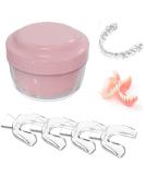 Lomso Cleaning Box for Braces & Dentures - Portable Pink Includes Sieve for Easy Storage & Immersion - Buy Online on GoSupps.com