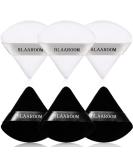 6 Piece Velour Soft Triangle Powder Puffs Set - For Loose Mineral Powder, Body Powder, Wet/Dry Foundation - Black & White - Makeup Sponge Tool - Buy Online on GoSupps.com