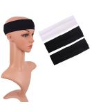 MapofBeauty 3 Pack Yoga Headbands - Stretchy Cotton Hair Wraps for Sport Running and Gym (Black & White) - International Shipping Available - Buy Online on GoSupps.com