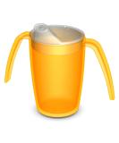Ornamin 2 Handled Mug 220ml Yellow with Spouted Lid - Ergonomic Plastic Mug for Shaky Hands - Care Feeding Cup - Buy Online on GoSupps.com