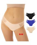 Relixa Menstrual Underwear - Period Undulating Underpants for Women & Girls | Set of 3 (XS-4XL) - Black & Beige Lace - Buy Online on GoSupps.com