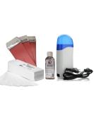 Hair Removal Kit with Warm Wax Device & Aftercare Oil - 3 Pink Cartridges & 100 Strips - International Shipping Available - Buy Online on GoSupps.com