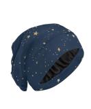 ElliTarr Satin Lined Sleep Cap | Dark Blue Stars | Curly Hair Protection | Gift for Men and Women - Buy Online on GoSupps.com