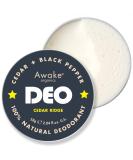 Awake Organics Cedar Ridge Men's Deodorant - Natural, Vegan & Plastic Free - 58g - Buy Online on GoSupps.com