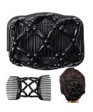 Beads Hair Combs Magic Elastic Hair Double Clips Magic Hair Comb Double Row Wooden Bead Hair Comb Stretchy Hair Comb Clip Hair Accessories for Girls Women - Buy Online on GoSupps.com