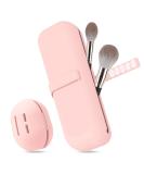 Travel Essentials Makeup Bag Set - Silicone Storage for Brushes & Beauty Blender - Soft Portable & Easy to Clean (Pink) - Buy Online on GoSupps.com