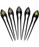 Stunning Wooden Hairpin with Flower Motif - Elegant Hair Accessory for Every Occasion - Buy Online on GoSupps.com