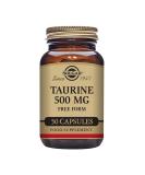 Solgar Taurine 500 mg Vegetable Capsules - Pack of 50 - Free from Sugar Salt and Starch - Essential Amino Acid - Vegan and Gluten Free Gold - Buy Online on GoSupps.com