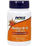 Now Foods Methyl B12 5000 MCG with Folic Acid Lozenges - 120 Count - Buy Online on GoSupps.com