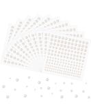 1650 Pcs Self-Adhesive White Pearl Stickers for Crafts, Hair, Face, Nail, and Cell Phone Decor - 3mm/4mm/5mm/6mm - Buy Online on GoSupps.com