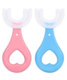 2PCS Kids U-Shaped Silicone Toothbrush Set for Toddlers and Children (Ages 2-6) - Food Grade Soft Bristles - 360 Oral Teeth Cleaning Design - Buy Online on GoSupps.com