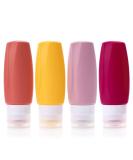 90ml Silicone Travel Bottles Set - BPA-Free Leak-Proof Portable Containers for Toiletries Lotion Shampoo & Conditioner - 4 Pack (Rose Red) - Buy Online on GoSupps.com