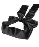 Black Satin Blindfold Eye Mask - Soft Adjustable Sleeping Mask for Home & Travel | Eye Covers & Eyeshade - Buy Online on GoSupps.com