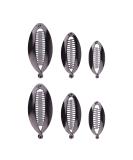 Solustre 6-Piece Banana Hair Cap Clip Set | Slide-Resistant Hair Accessories for Women & Girls - Black - Buy Online on GoSupps.com