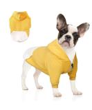 Meioro Zipper Hooded Pet Clothes - Cute & Warm Dog Cat Clothing for French Bulldogs & Pugs (M Yellow) - Buy Online on GoSupps.com