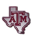 Texas A&M Aggies METAL Auto Emblem with Maroon Trim in Shape of Texas - Buy Online on GoSupps.com