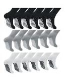 Diamond Star Anti Skid Socks 6 Pack Grey 13-15 | Non Slip Non Binding Hospital Diabetic Crew Socks for Men Women - Buy Online on GoSupps.com