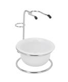 Professional Shaving Stand Bowl Set - Men's Wet Shaving Kit with Razor Brush Holder & Safety Stand for Ultimate Shaving Experience - Buy Online on GoSupps.com