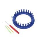 Katech Round Knitting Looms Set - 14 cm Diameter Blue Plastic Weaving Looms for DIY Scarf and Hat Making - Crochet Hook and Needle Included - Knitting Lovers Craft Kit (Blue, 5.5 inch) - Buy Online on GoSupps.com