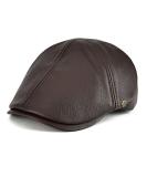 VOBOOM Lambskin Leather Ivy Cap Newsboy Hat 7 1/2 Light Brown - Buy Online on GoSupps.com