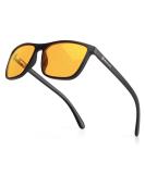 Bloomoak-99% Blue Light Blocking Glasses-Gaming Glasses-Anti Glare - Anti Fatigue-TR90 Material-Suitable for Screens Games TVs Mobile Phones Light Amber Honey - 75% - Matte Black - Buy Online on GoSupps.com