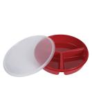 Partitioned Scoop Dish with Lid - Red: Convenient Meal Prep Solution - Buy Online on GoSupps.com