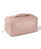 Aucuu Premium PU Cosmetic Travel Bag - Large Capacity & Waterproof - Dark Pink-2 - Buy Online on GoSupps.com