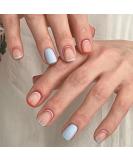 Shop Mrcuvaryas Press On Nails - Square Bunt French Fake Nails Full Cover 24 Colorful Acrylic Sets with Nail Glue for Women - Buy Online on GoSupps.com