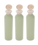 Minkissy Empty Shampoo Bottles 250ml - Set of 3 Refillable Squeeze Containers for Shower Gel, Lotions, and Body Wash - Green - Buy Online on GoSupps.com