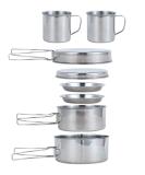 BeGrit Backpacking Camping Cookware Mini Picnic Camping Cooking Mess Kit with Pot and Pan Set for Hiking 8pcs - Buy Online on GoSupps.com