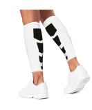 Gemx Calf Compression Sleeve (1 Pair) - Footless Shin Splints Support for Running, Cycling & Hiking - Breathable Neoprene Fabric - Men & Women - Size L (White) - Buy Online on GoSupps.com