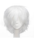 S-noilite Short Straight Cosplay Wig - Unisex Fashion Anime Party Costume Synthetic Full Wig (White) - Buy Online on GoSupps.com