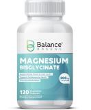 Balance Breens Magnesium Bisglycinate 200mg - 120 Vegan Capsules for Heart Health, Muscle Cramps, Bone Health & Mood - Non-GMO, Gluten Free - Buy Online on GoSupps.com