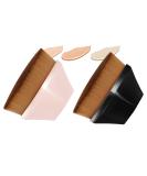 Auauy 2 PC Flat Foundation Brush Set - Seamless Liquid Makeup Brushes with Groove Design - Black & Rose - Portable & Stylish - Buy Online on GoSupps.com