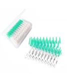JOCXZI Interdental Brush - 200 Soft Silicone Brushes for Effective Tooth Cleaning | Portable Dual-House Floss Stick (Green) - Buy Online on GoSupps.com
