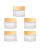 XLKJ 5-Piece Matte Glass Cosmetic Jar Set - Travel-Size Empty Cream Containers with Lids for Skincare - Buy Online on GoSupps.com