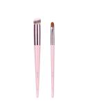 MSQ 2-Piece Kabuki Make-Up Brush Set | Medium-Angled Flat & Contour Brush for Liquid Foundation & Eye Area | Pink Concealer Brushes - International Shipping Available - Buy Online on GoSupps.com