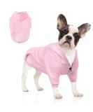 Meioro Pink Hooded Sweater for Dogs - Warm Zip Pet Hoodie for French Bulldogs & Pugs | Cute Dog & Cat Clothes - Buy Online on GoSupps.com